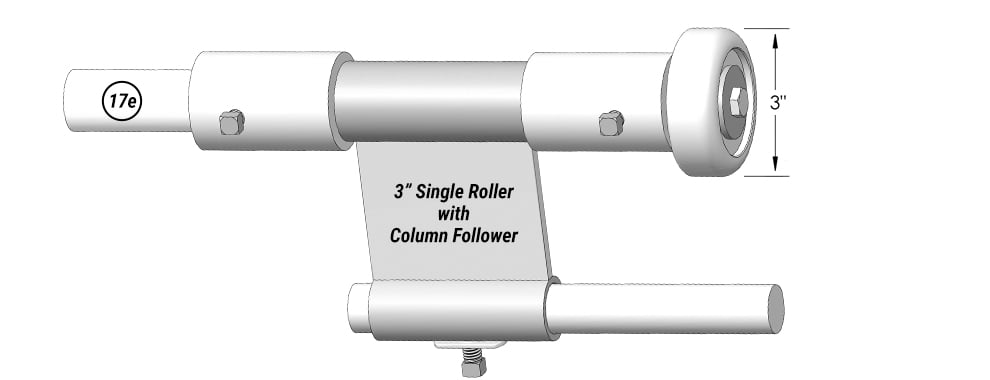 3” Single Roller with Column Follower for Schweiss Agriculture Doors