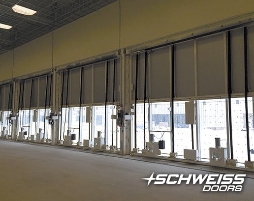 Schweiss Bifold Doors from the inside are ready to be opened