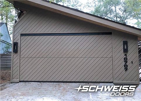 Schweiss Garage Door in TX is closed weathertight.