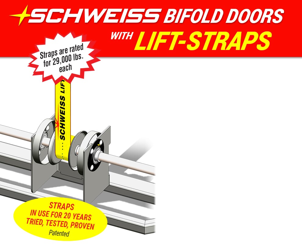 Schweiss lift-straps . . . tried, tested, proven for 20 years - Schweiss Door Sales