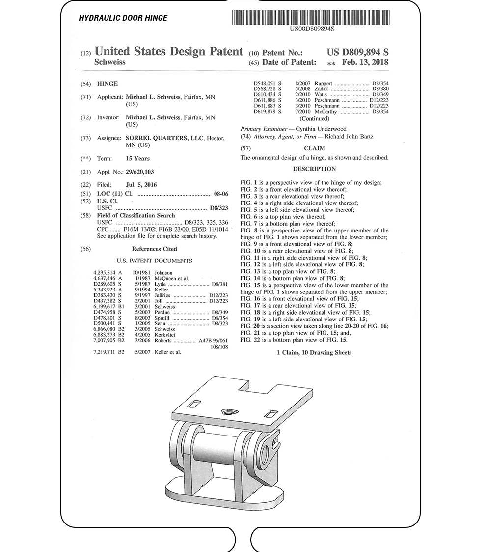 Hydraulic Door Hinge - United States Patent - Drawings