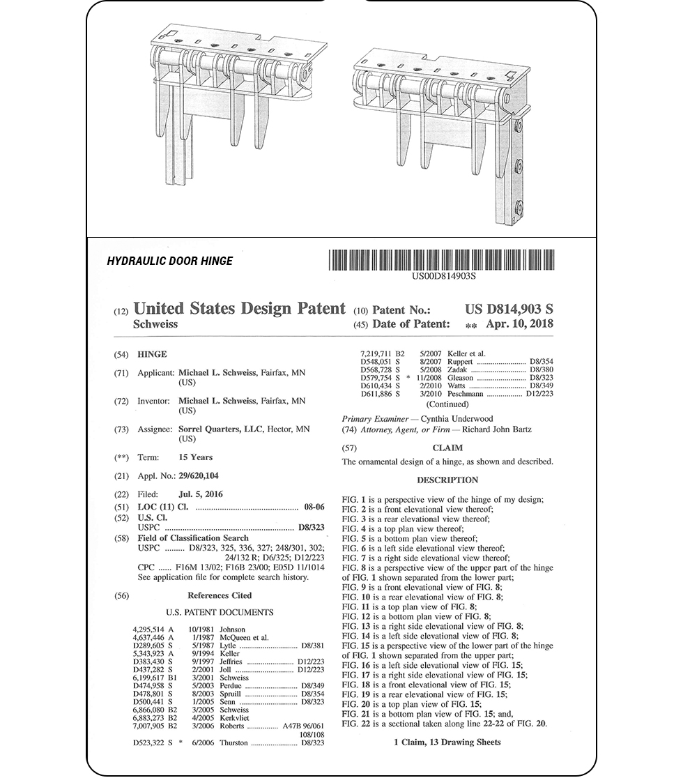Hydraulic Door Hinge - United States Patent - More Drawings