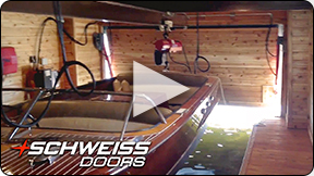 Inside Schweiss door on Lake Vermillion boathosue