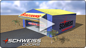 Schweiss hydraulic and bifold doors are the Pilot's Choice