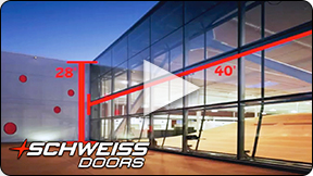 Schweiss liftstrap door at Santa Monica Headquarters